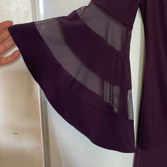 R&M Richards Plum Jewel Gathered Surplice Wrap Dress Size 8P - Picture 8 of 11